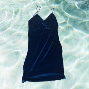 Blue Velvet Dress
